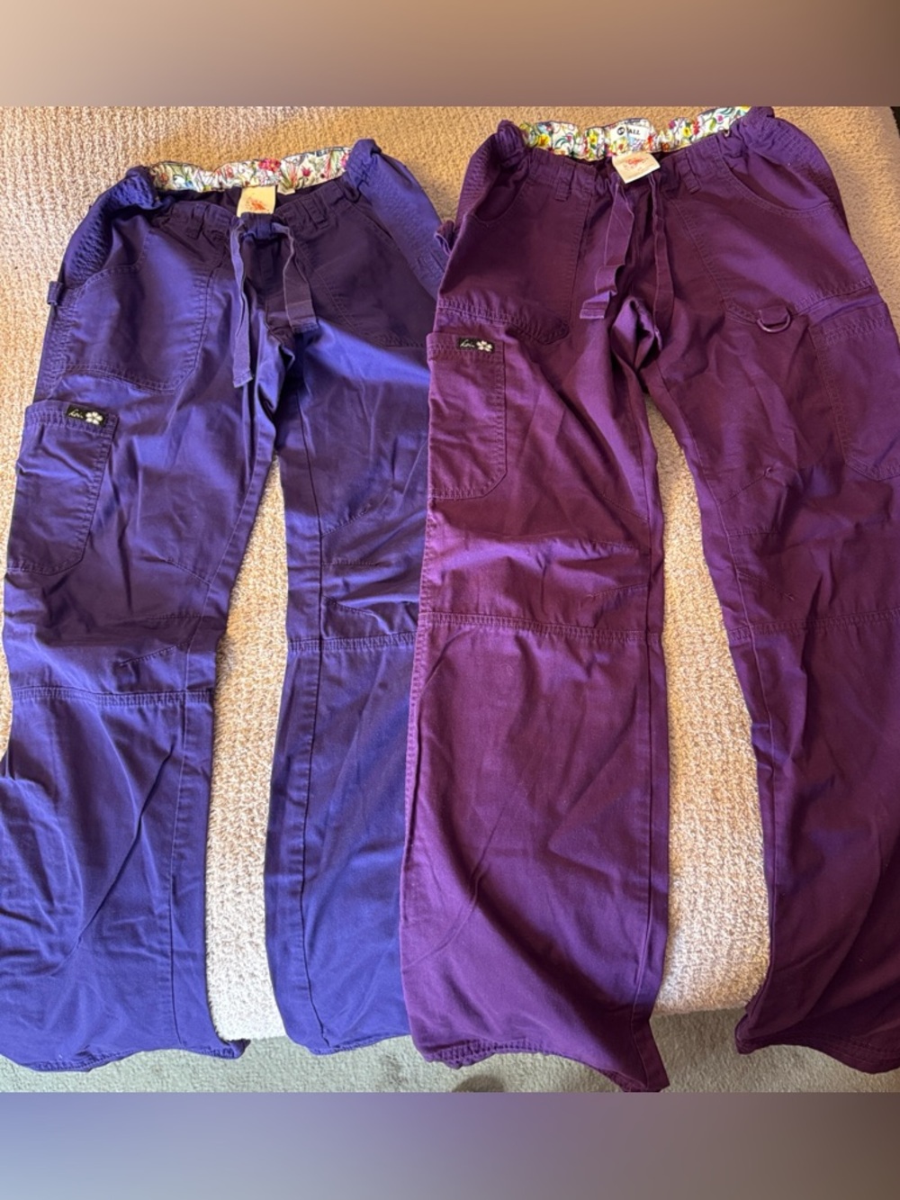 Koi Women's Purple & Plum Cargo Scrub Pants